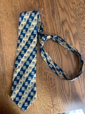 Notre Dame Blue and Gold Patterned Men's Tie